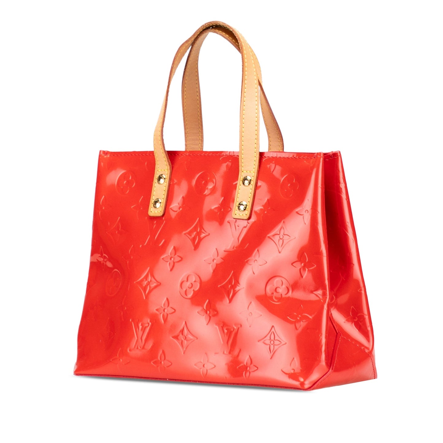 Red Louis Vuitton Monogram Vernis Reade PM Handbag