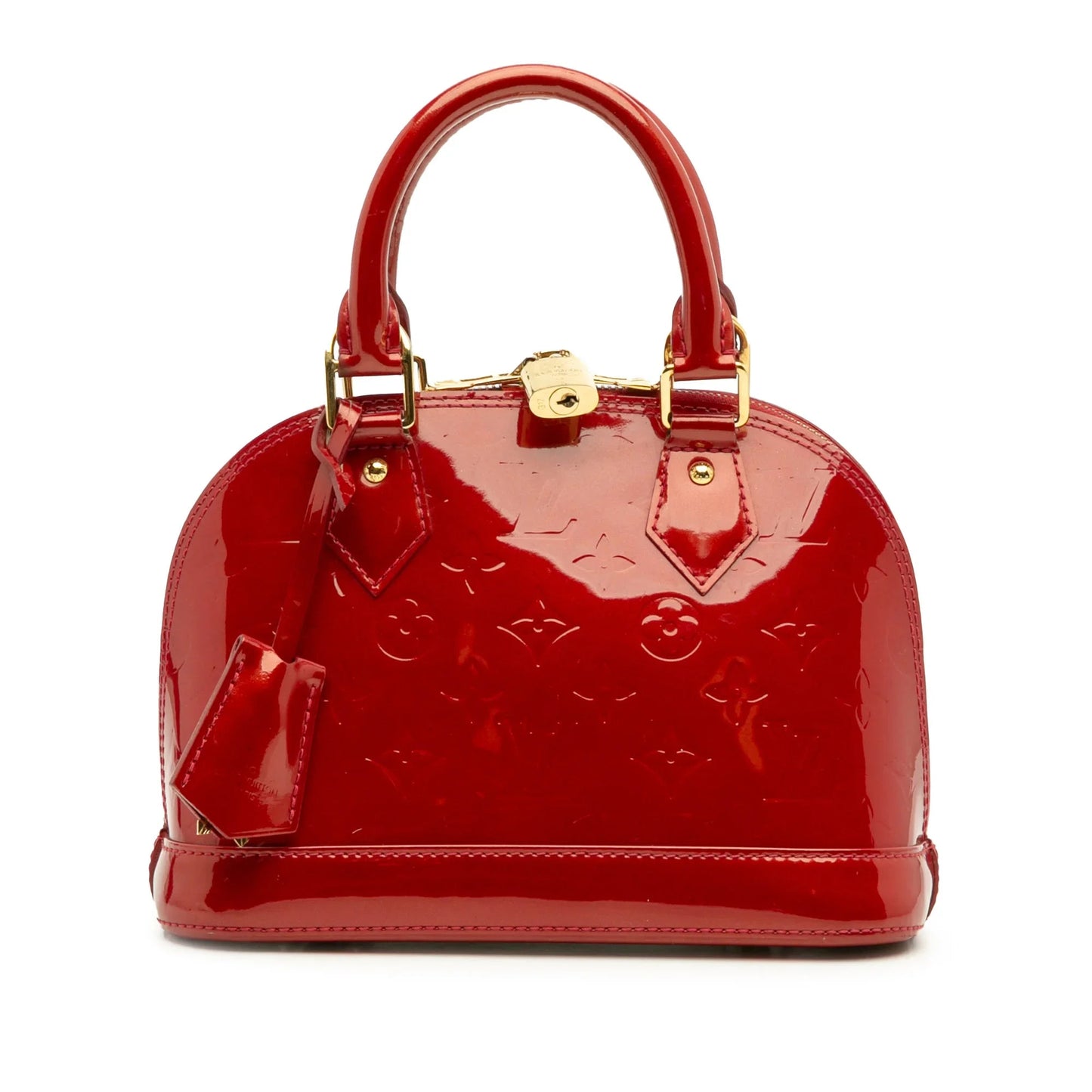 Red Louis Vuitton Monogram Vernis Alma BB Satchel