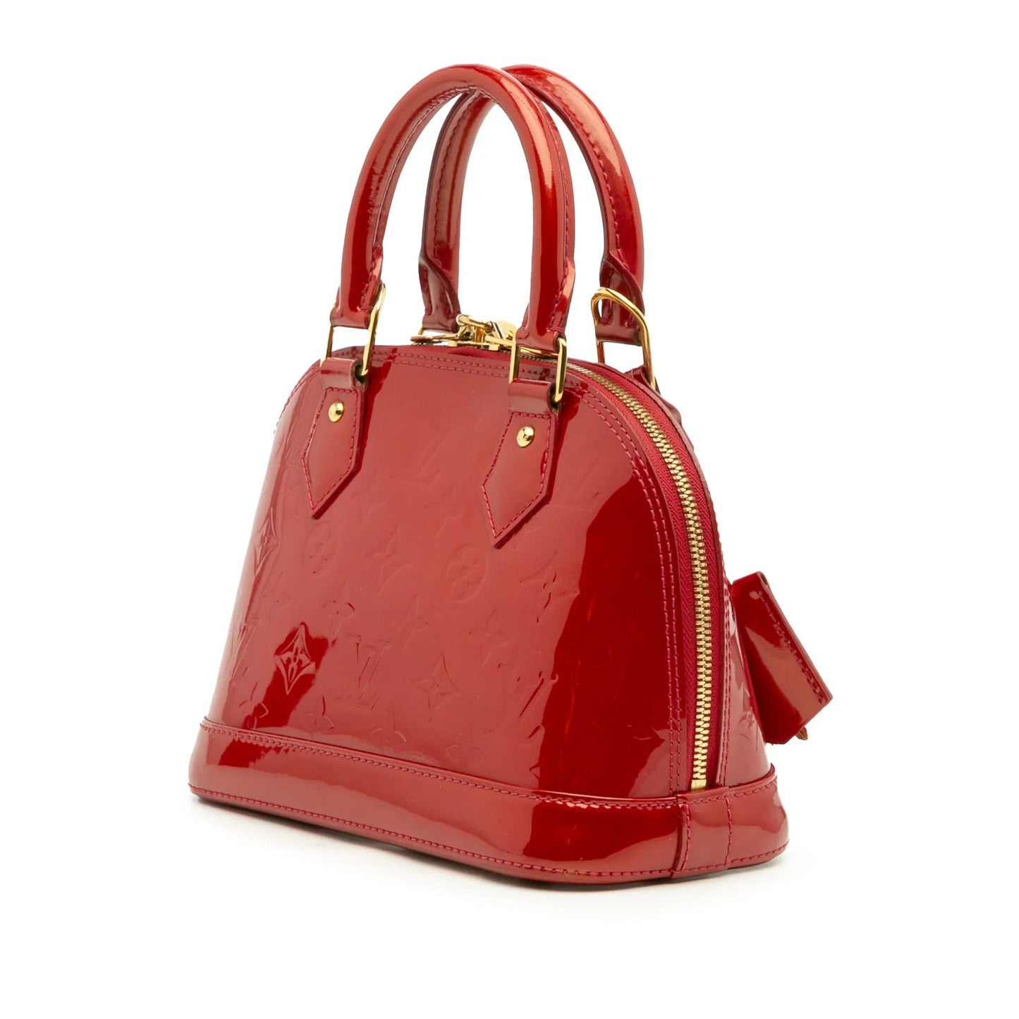 Red Louis Vuitton Monogram Vernis Alma BB Satchel