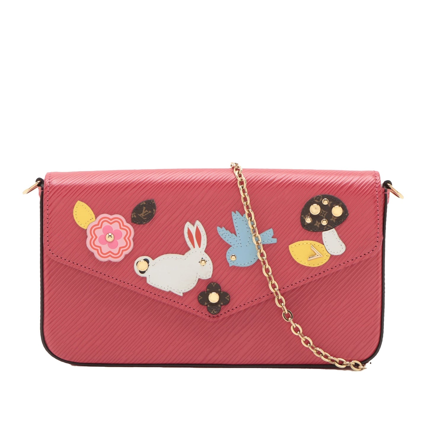 Pink Louis Vuitton Epi Pochette Felicie Patchwork Crossbody Bag