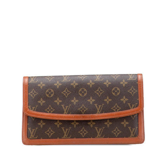 Brown Louis Vuitton Monogram Pochette Dame GM Clutch Bag