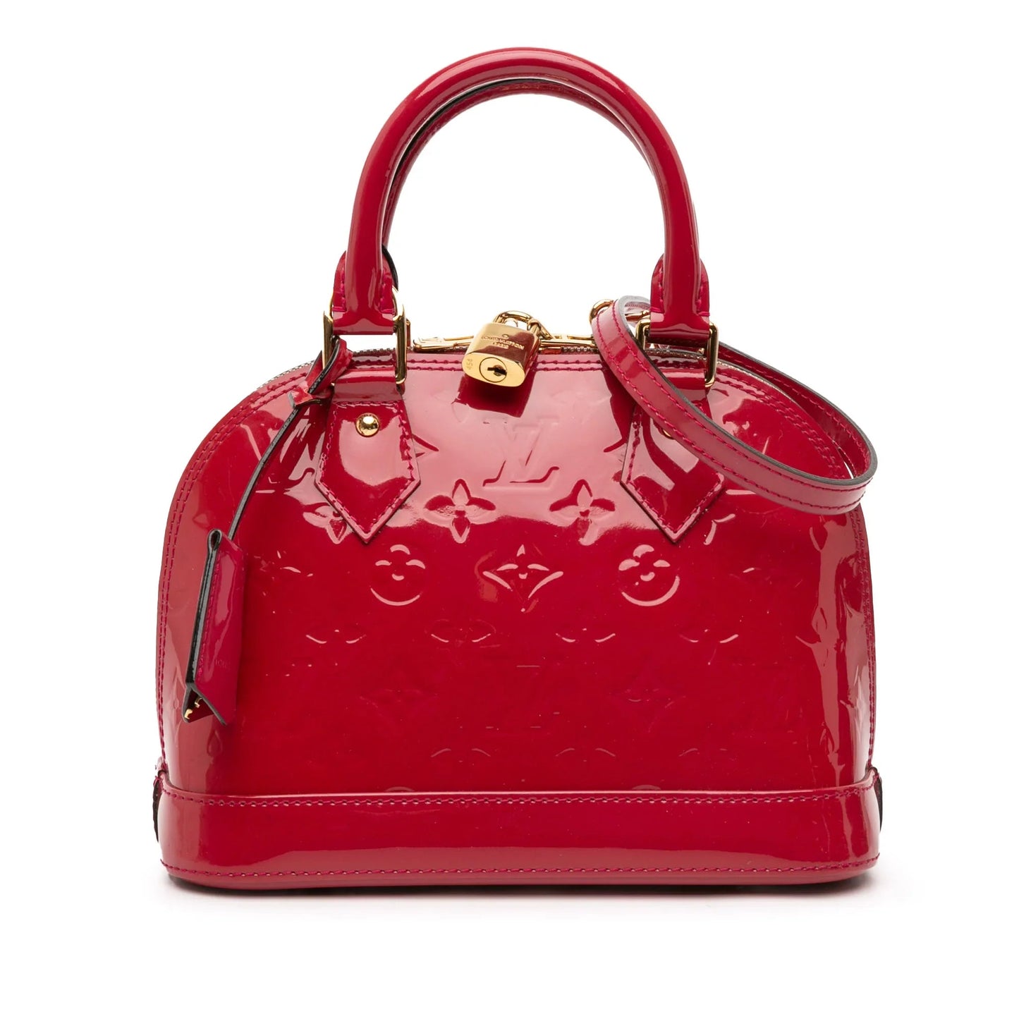 Red Louis Vuitton Monogram Vernis Alma BB Satchel