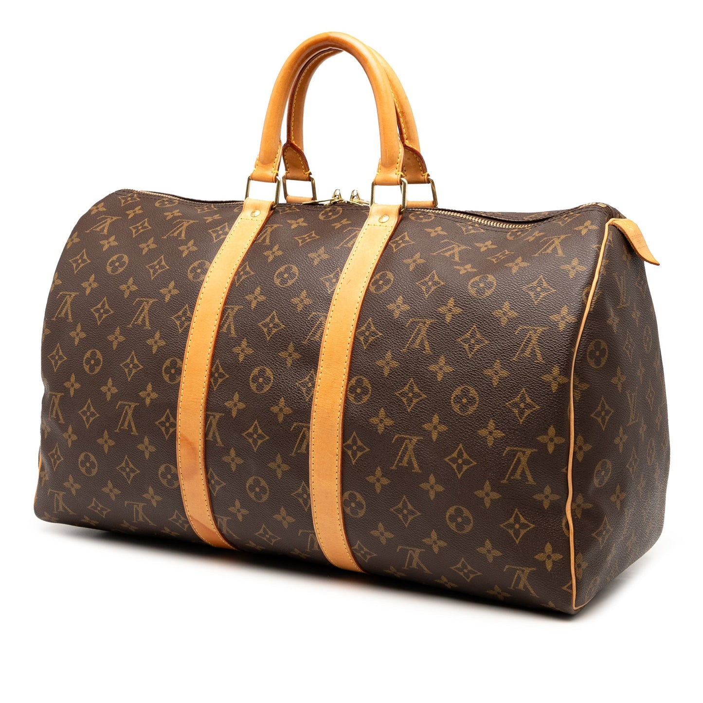 Brown Louis Vuitton Monogram Keepall 45 Travel Bag