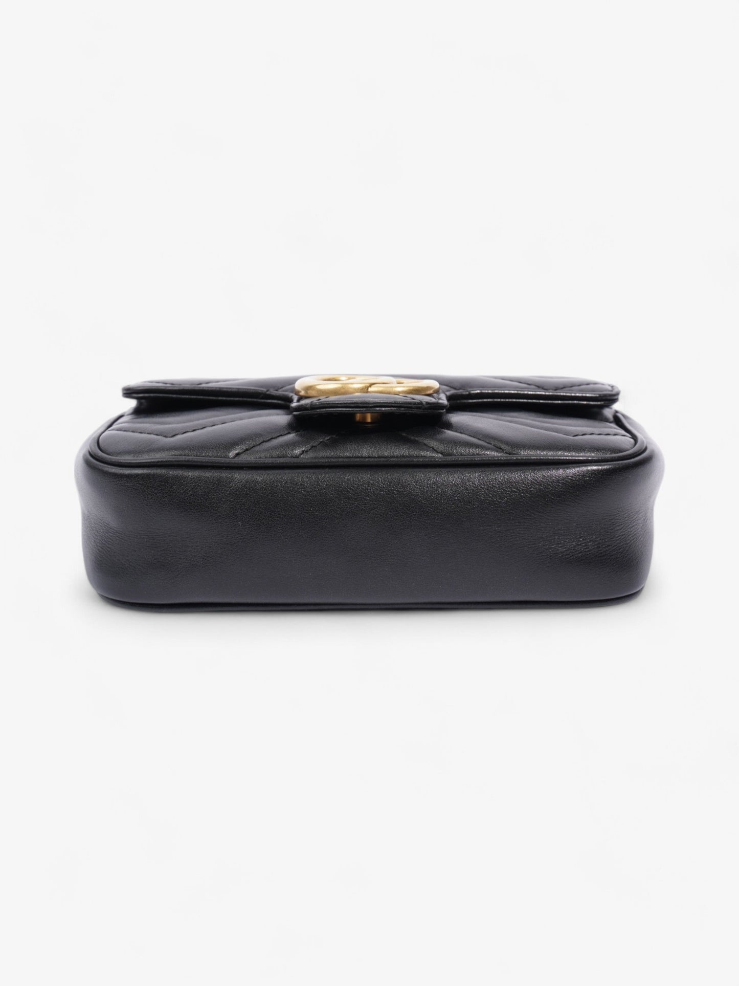 Gucci GG Marmont Black Matelasse Leather Super Mini