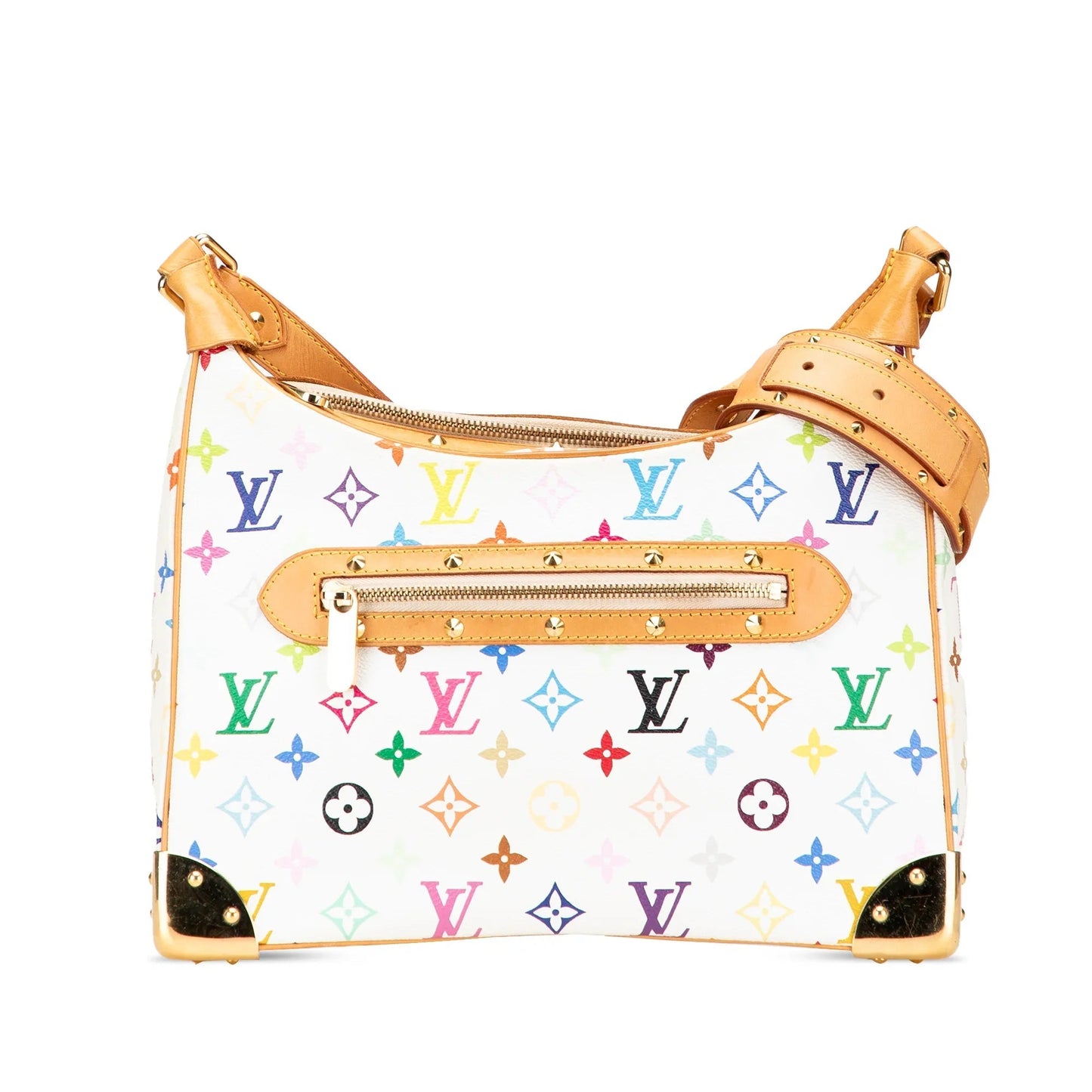 White Louis Vuitton Monogram Multicolore Boulogne Shoulder Bag