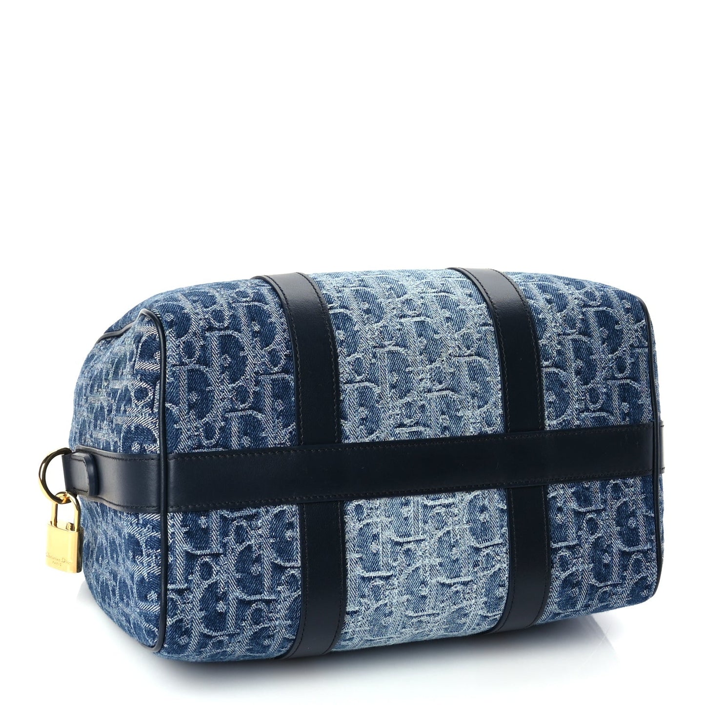 Christian Dior Denim Oblique Groove 25 Bag Blue Denim