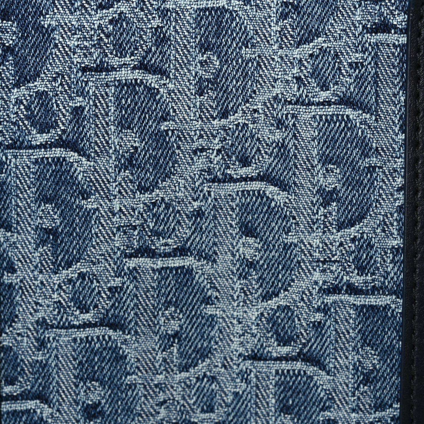 Christian Dior Denim Oblique Groove 25 Bag Blue Denim