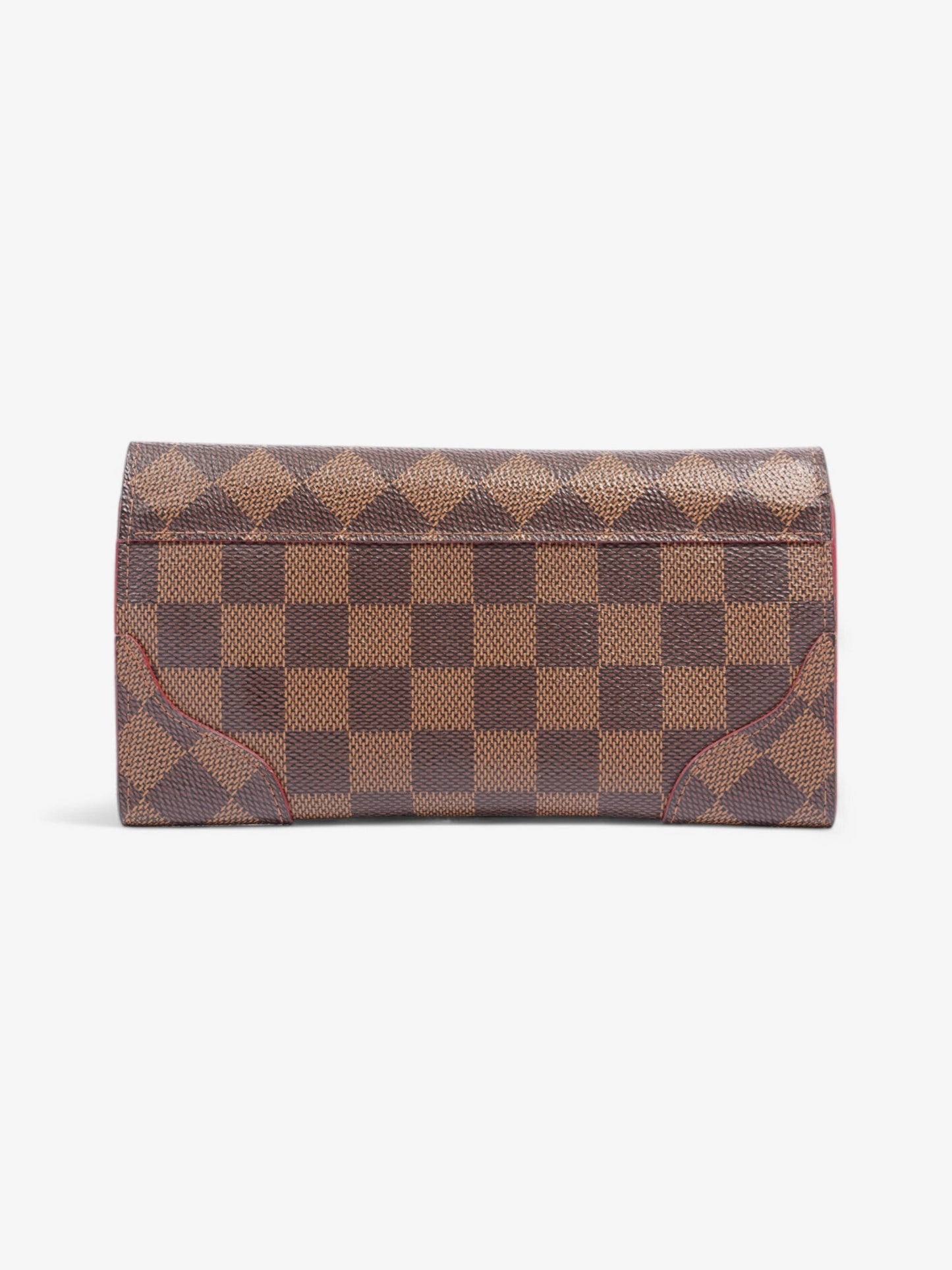 Louis Vuitton Kaisa Long Wallet Damier Ebene / Red / Gold Coated Canvas