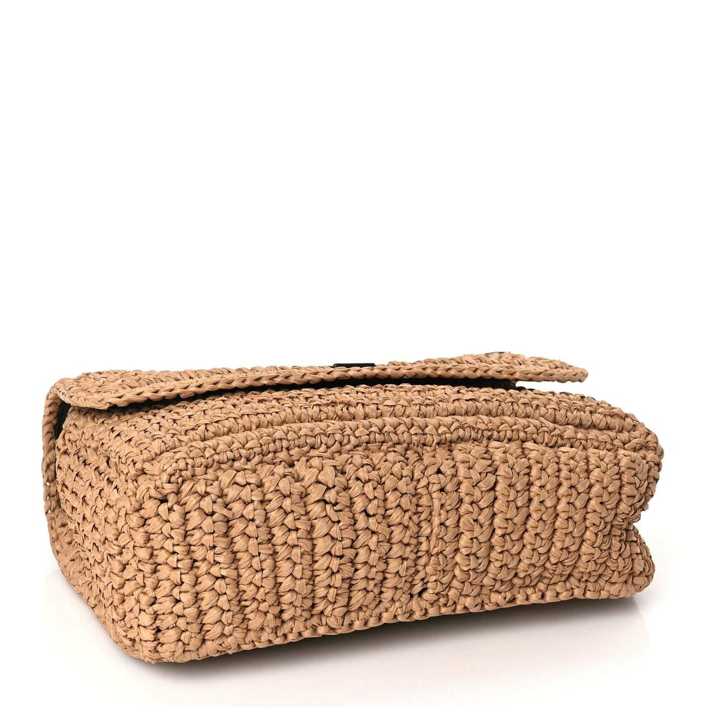 Saint Laurent Raffia Calfskin Monogram Medium Niki Chain Satchel Natural