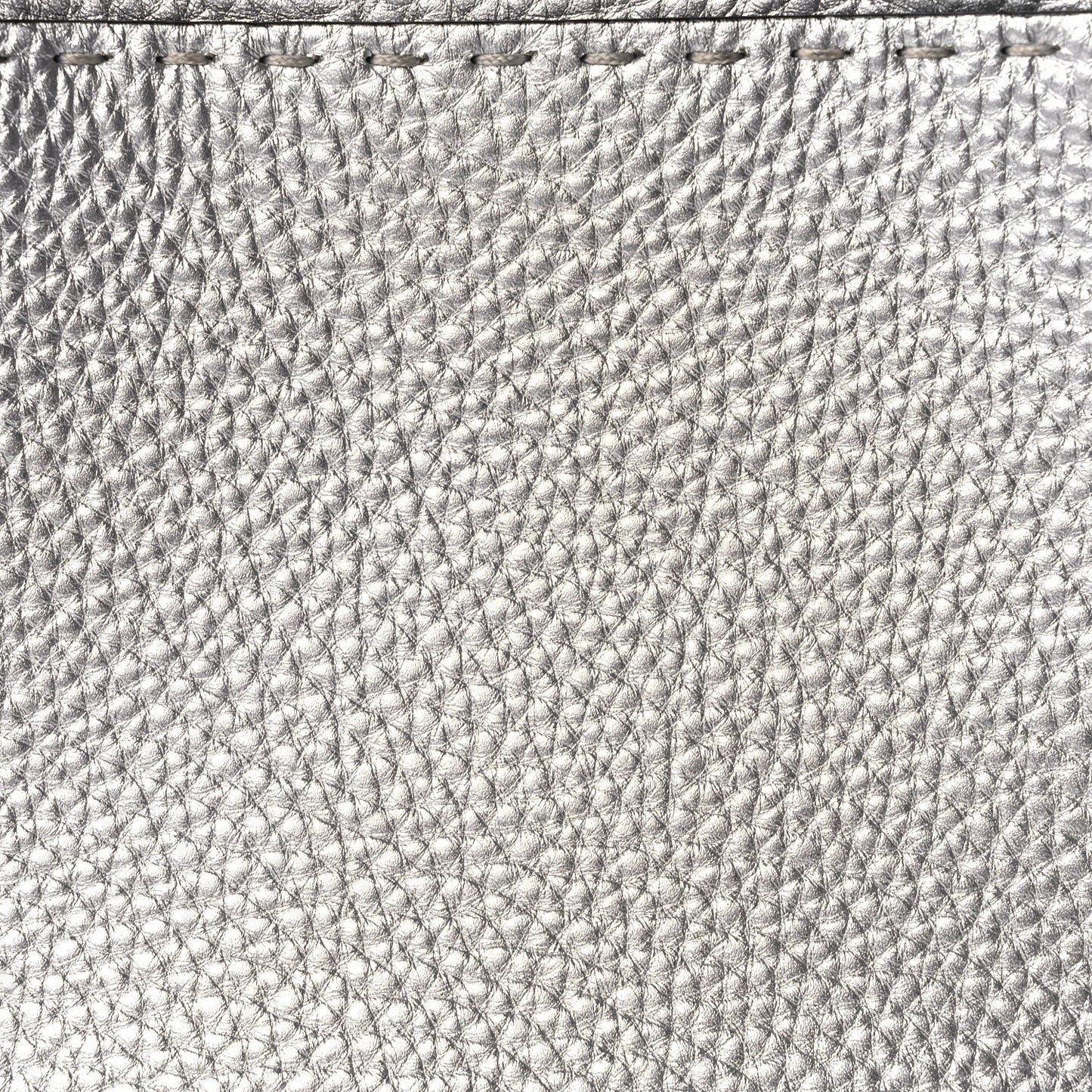 Fendi Cuoio Romano Lux Selleria Medium Peekaboo Iconic Satchel Argento