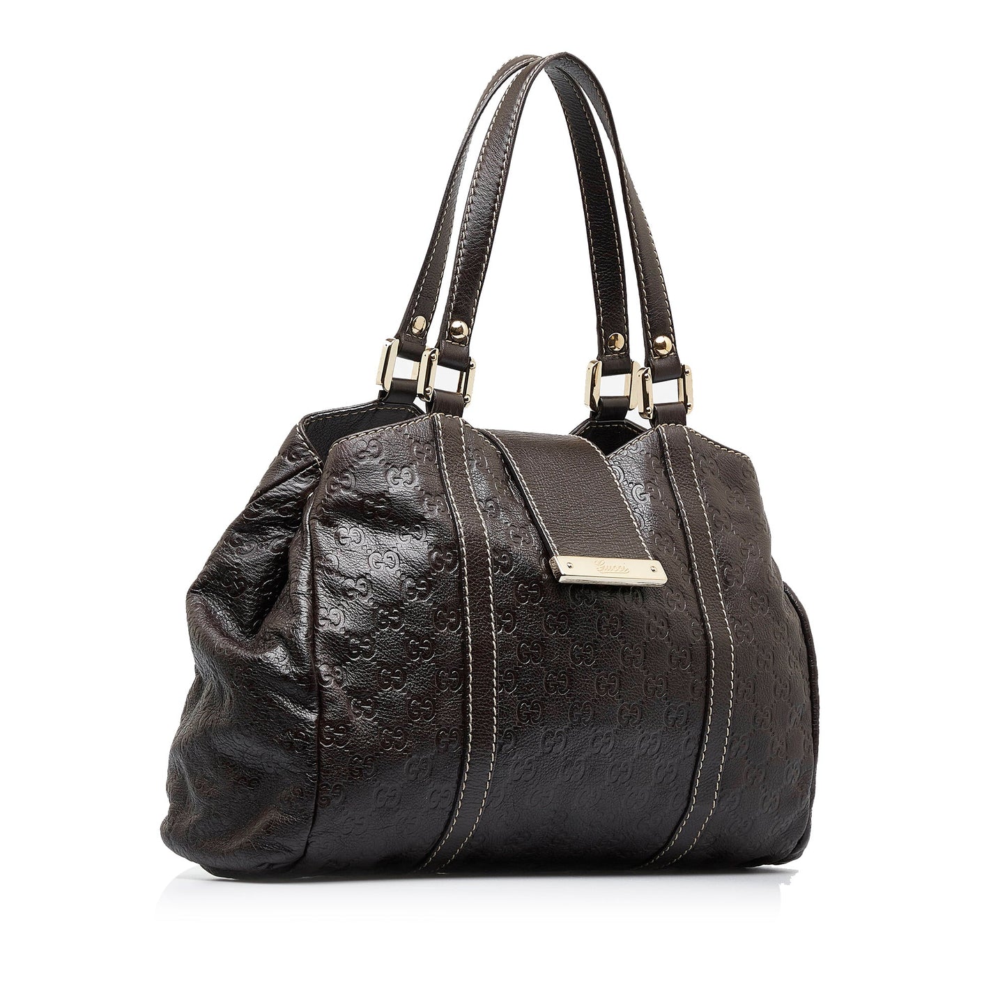 Gucci Guccissima Brown Leather Tote Style 4