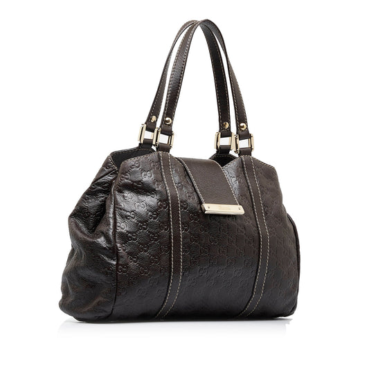 Gucci Guccissima Brown Leather Tote Style 4