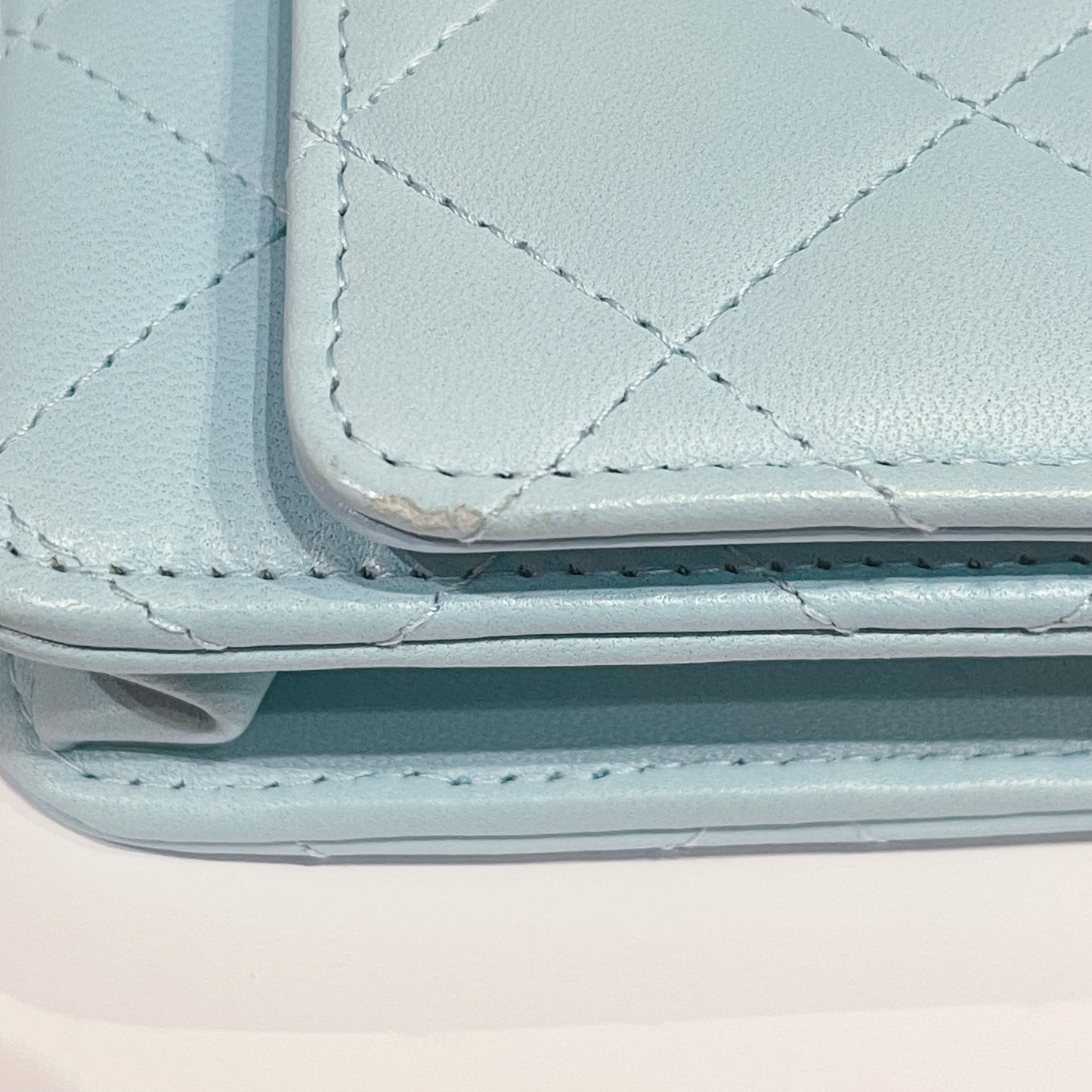 Chanel Classic Wallet On Chain Lambskin Light Blue