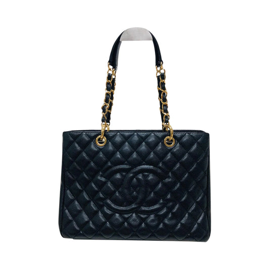 Chanel Black Caviar GST Leather Grand Shopping Tote in Black