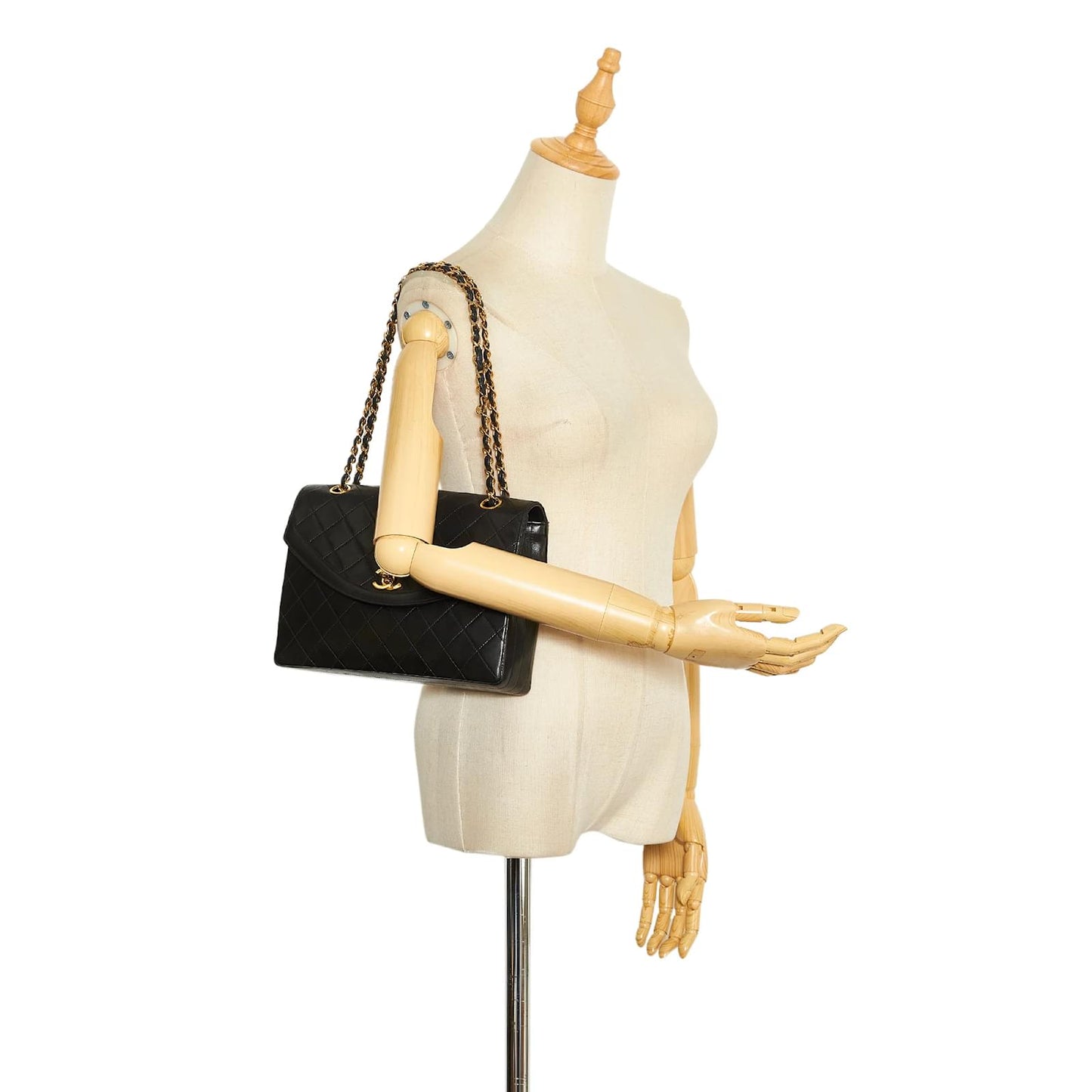 Chanel Vintage Medium Black Quilted Lambskin Paris Limited Single Flap Gold Hardware
