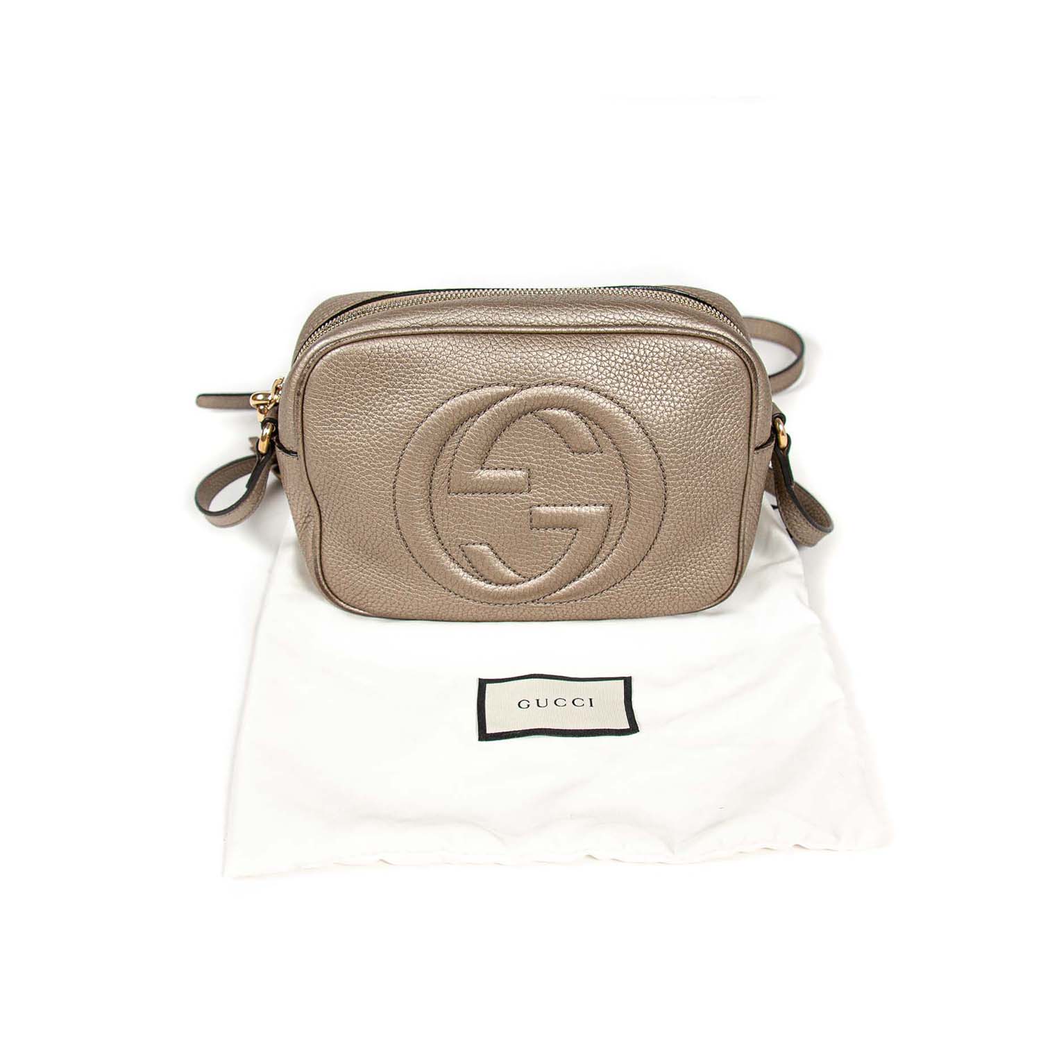Gucci Soho Leather Canvas Shoulder Bag Style 4
