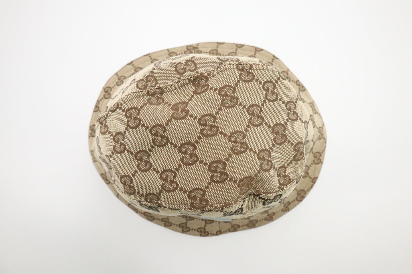 Gucci Bucket Hat in Beige and Brown Canvas