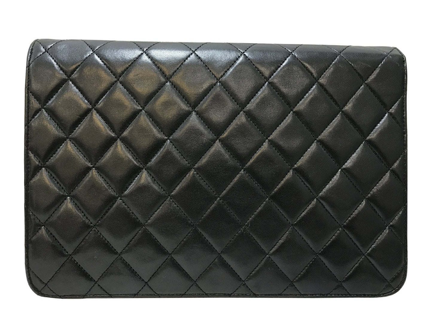 CHANEL Lamb Skin Matelasse 25 Chain Black Shoulder Bag