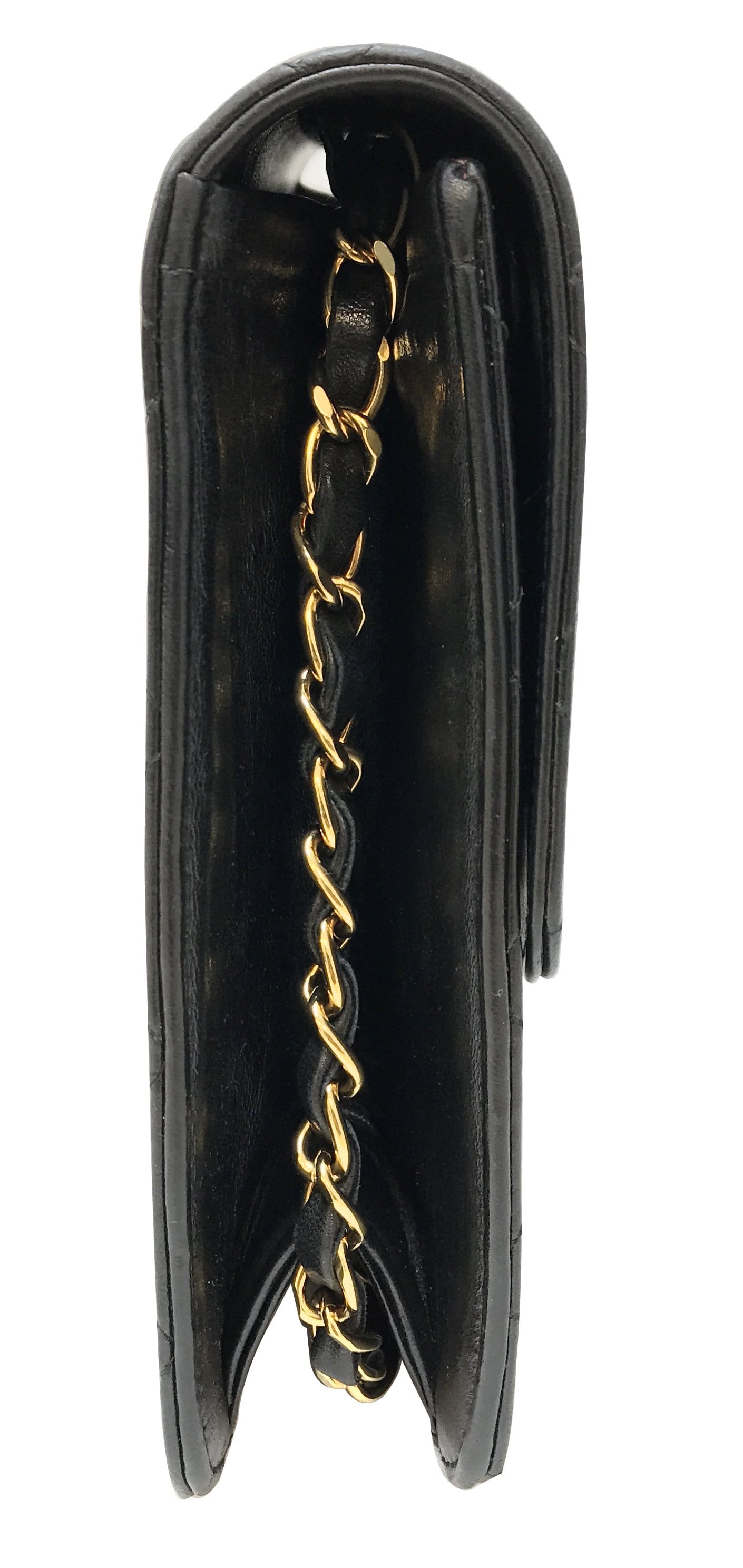 CHANEL Lamb Skin Matelasse 25 Chain Black Shoulder Bag