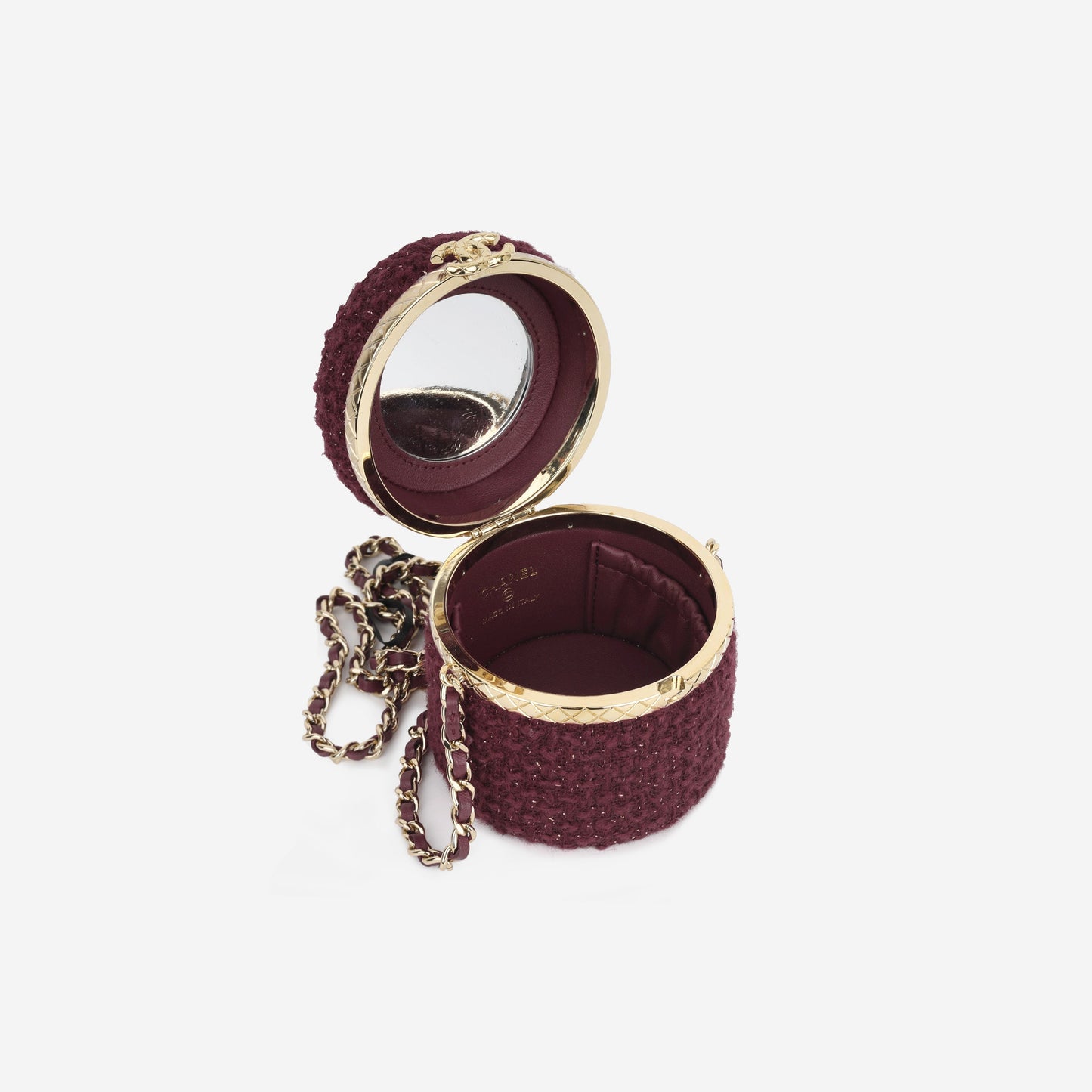 Chanel Tweed Vanity Clutch on Chain