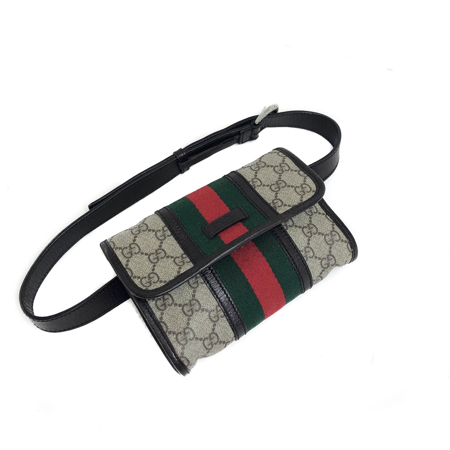 Gucci Monogram Leather Canvas Shoulder Bag
