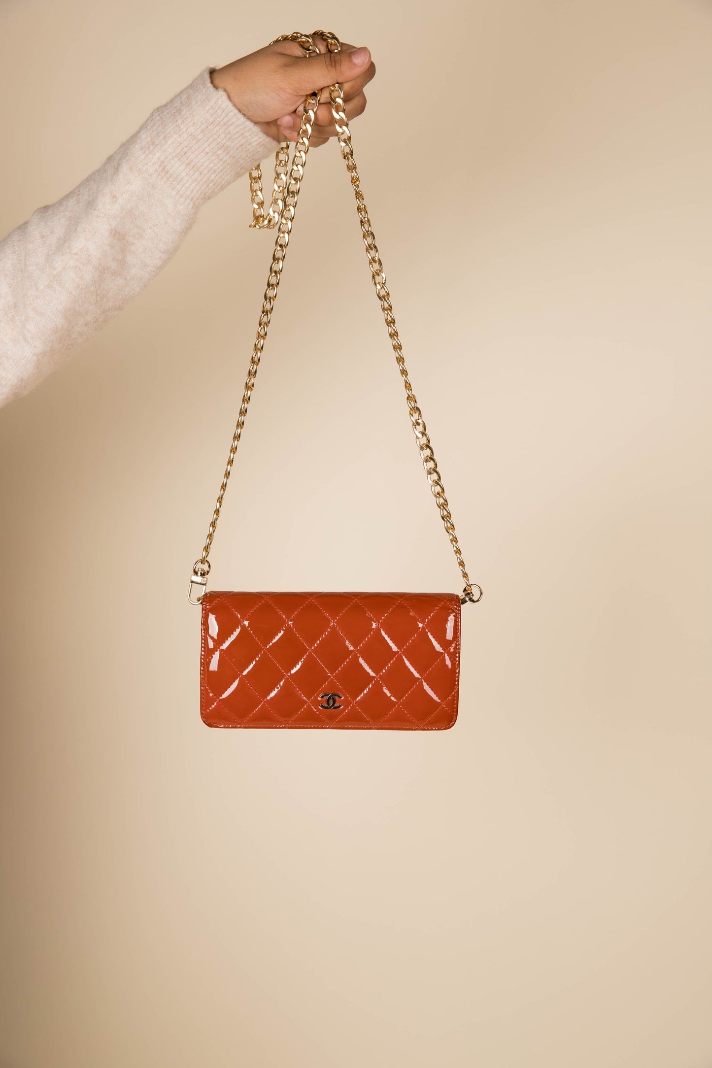 Louis Vuitton Chanel Burnt Orange   Wallet with Chain