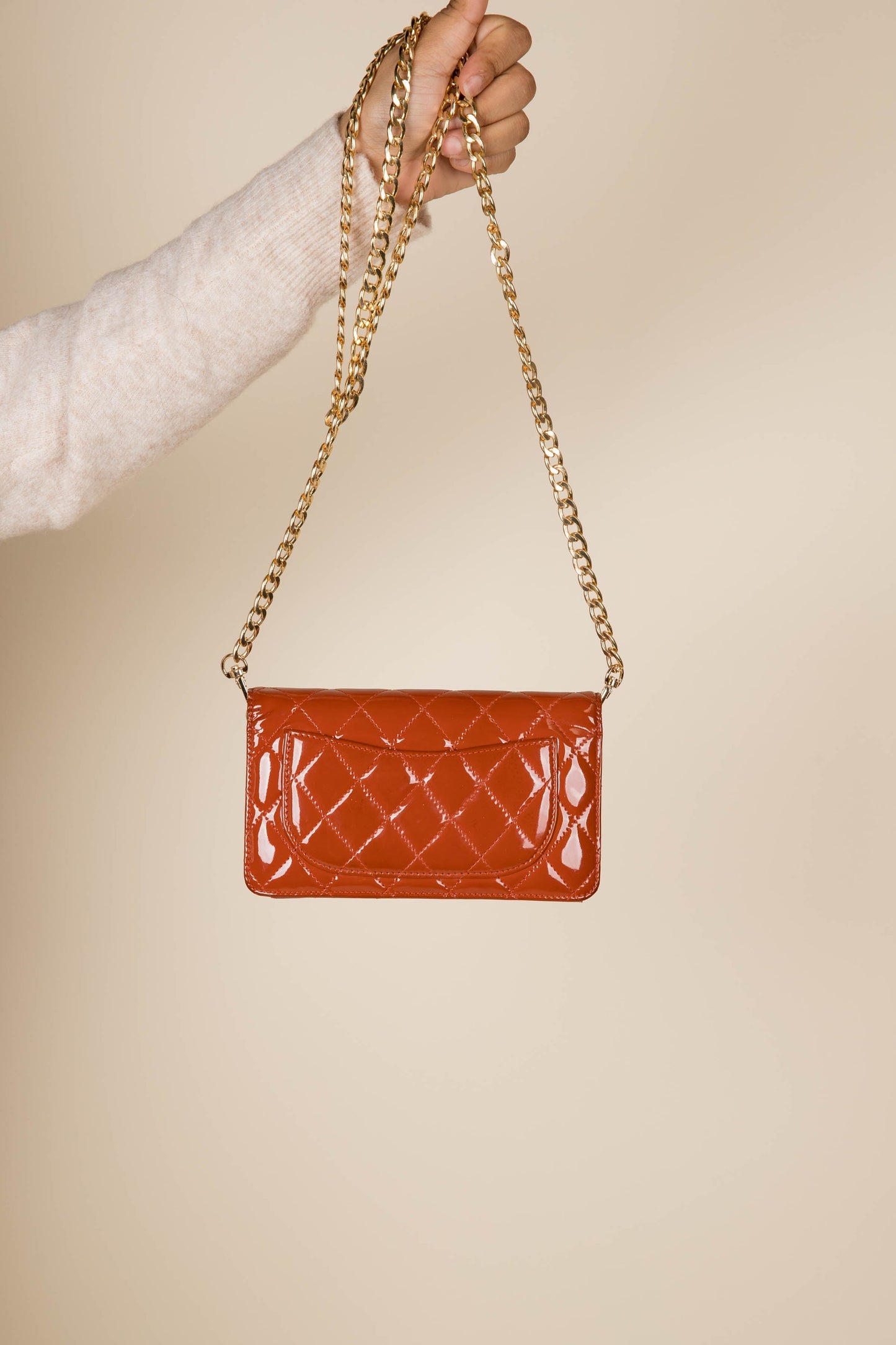 Louis Vuitton Chanel Burnt Orange   Wallet with Chain