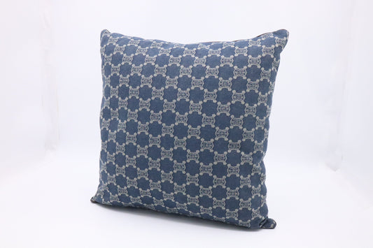 Celine Square Pillow in Macadam Denim Canvas