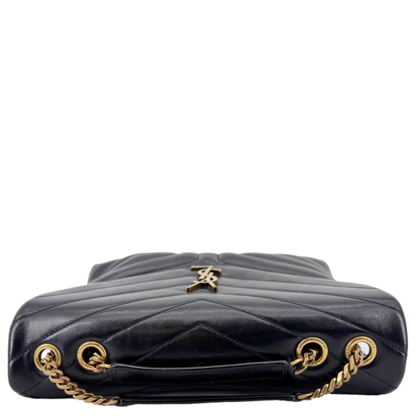 YVES SAINT LAURENT Loulou Large Matelasse Leather Chain  Shoulder Bag Black