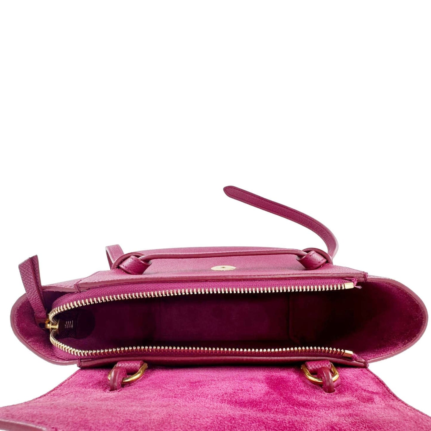CELINE Micro Belt Grained Calfskin Leather Shoulder Bag Burgundy