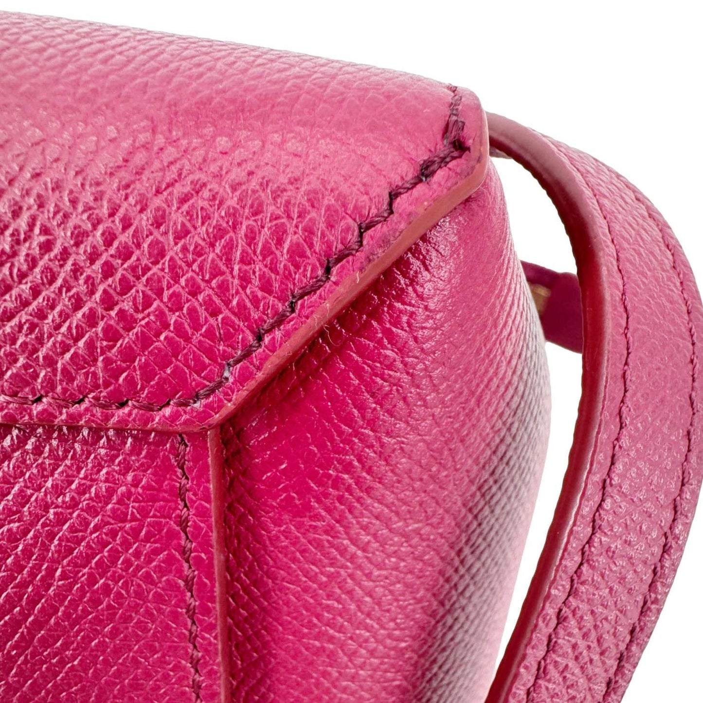 CELINE Micro Belt Grained Calfskin Leather Shoulder Bag Burgundy