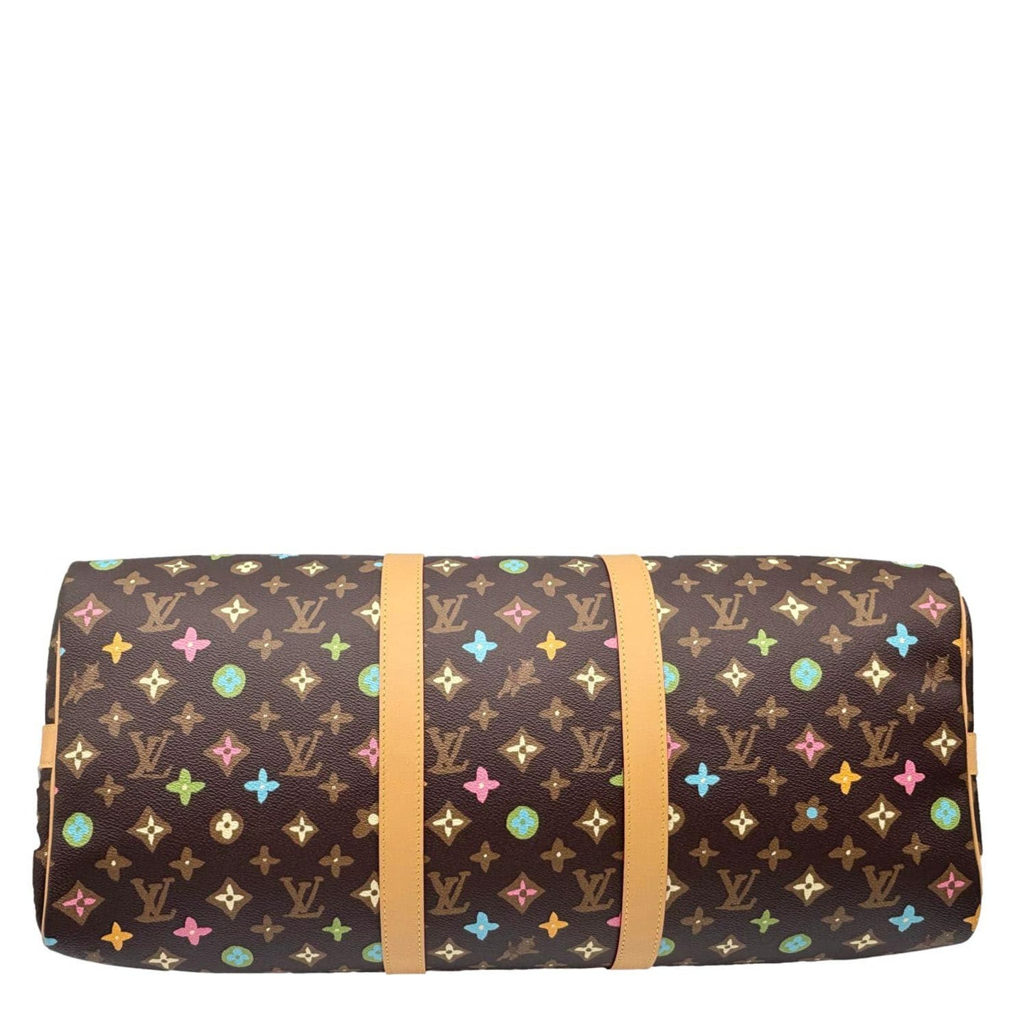 LOUIS VUITTON x Tyler Keepall 50 Bandouliere Craggy Monogram Canvas Travel Bag Brown