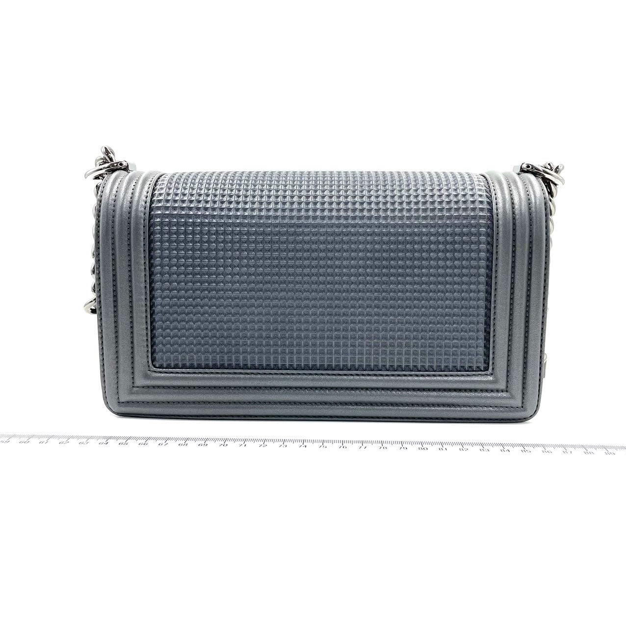CHANEL Dark Grey/Silver Boy Bag Cruise Collection 2014 SHOULDER BAGS