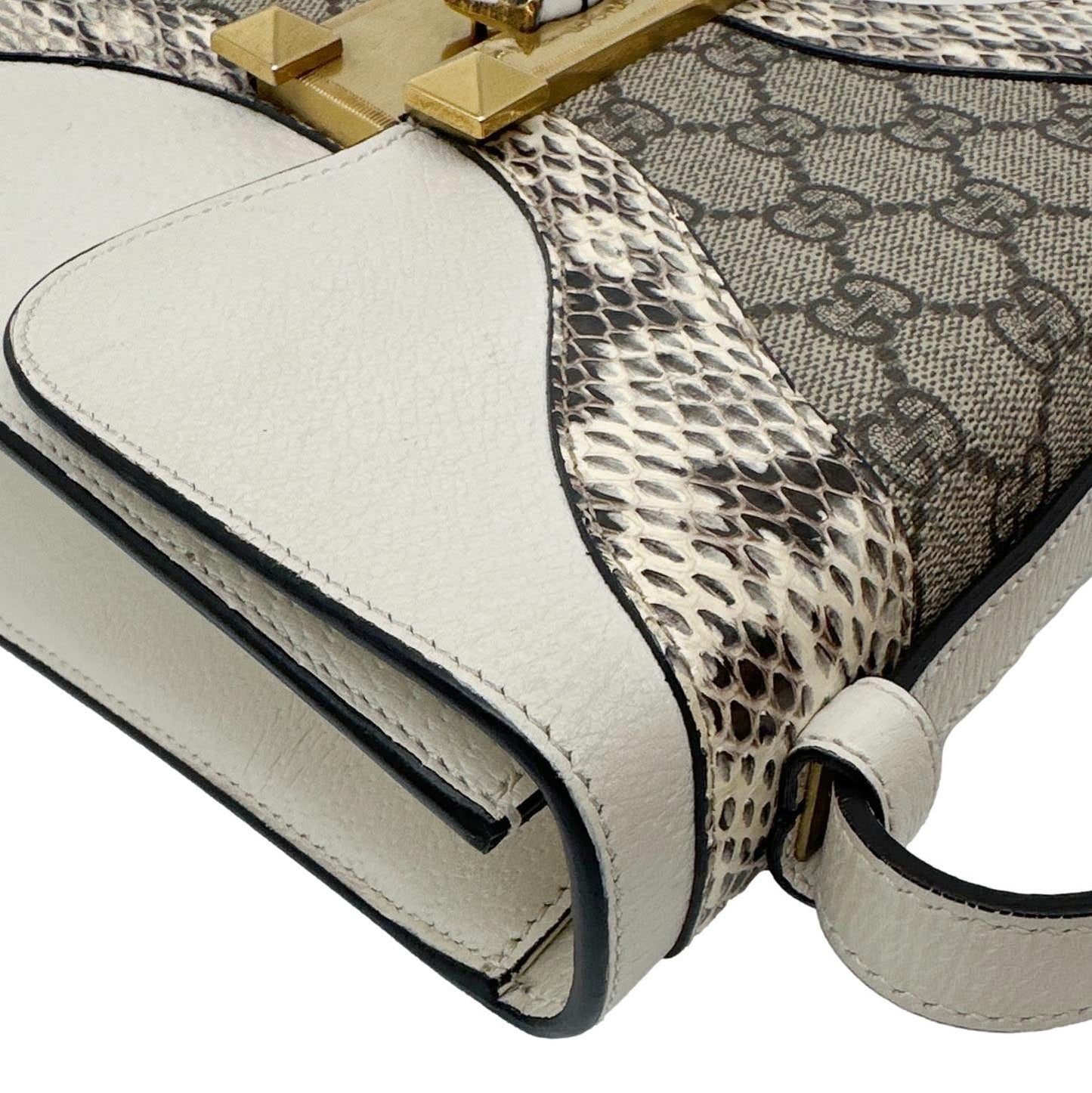 GUCCI Osiride GG Supreme Canvas Shoulder Bag Gold 497995