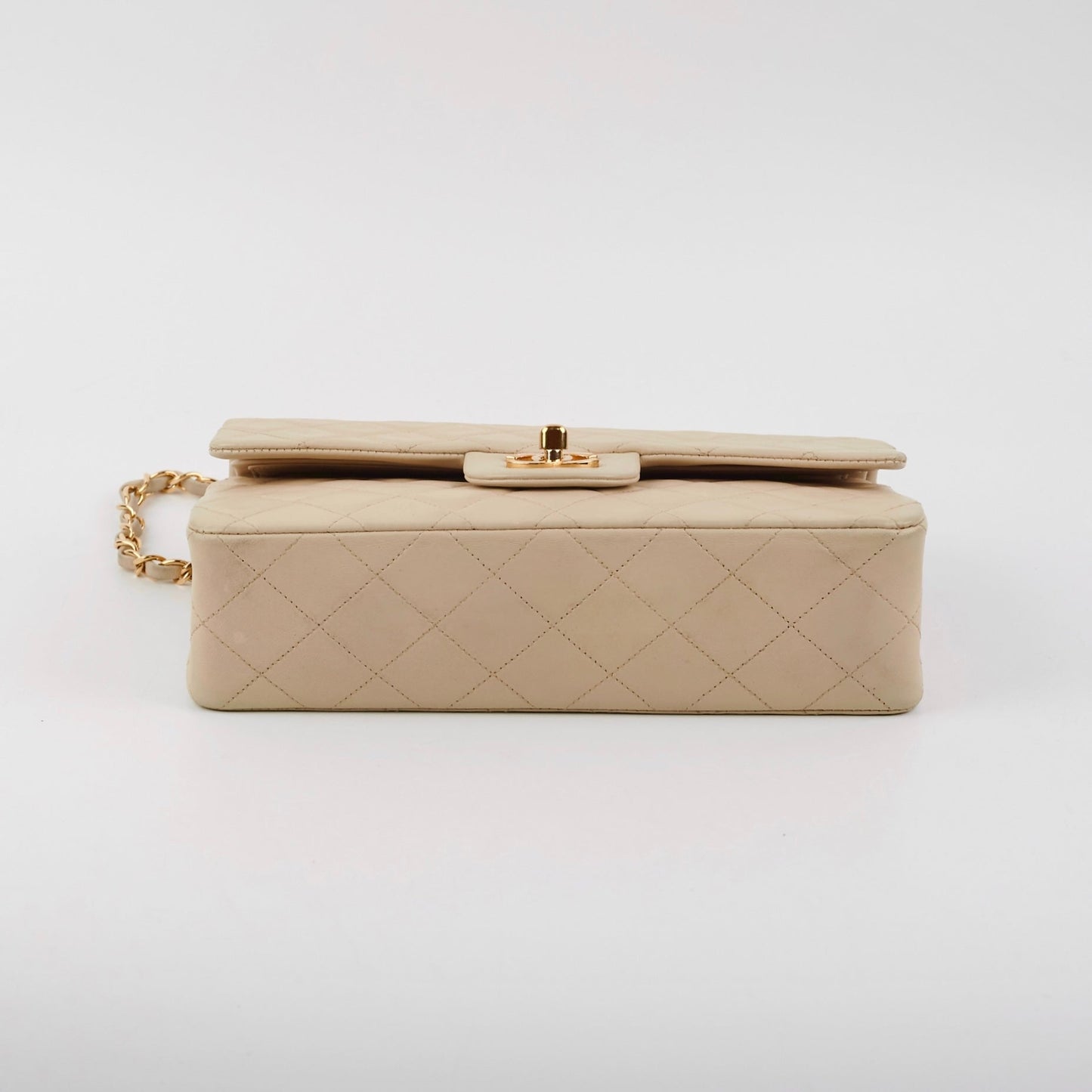 Chanel Small  Double Flap Lambskin Beige