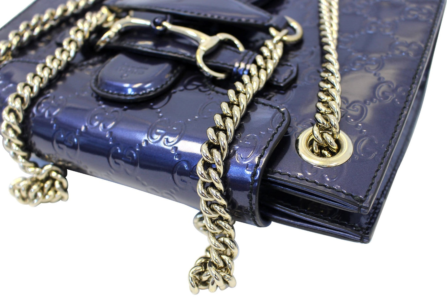 GUCCI Emily Medium Guccissima Leather Chain Shoulder Bag 369621