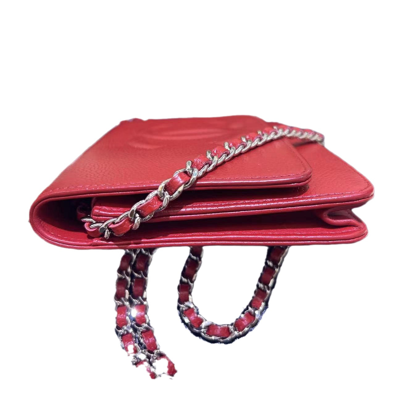 Nonrefundable deposit Chanel Wallet on Chain WOC Double CC Red Caviar Leather