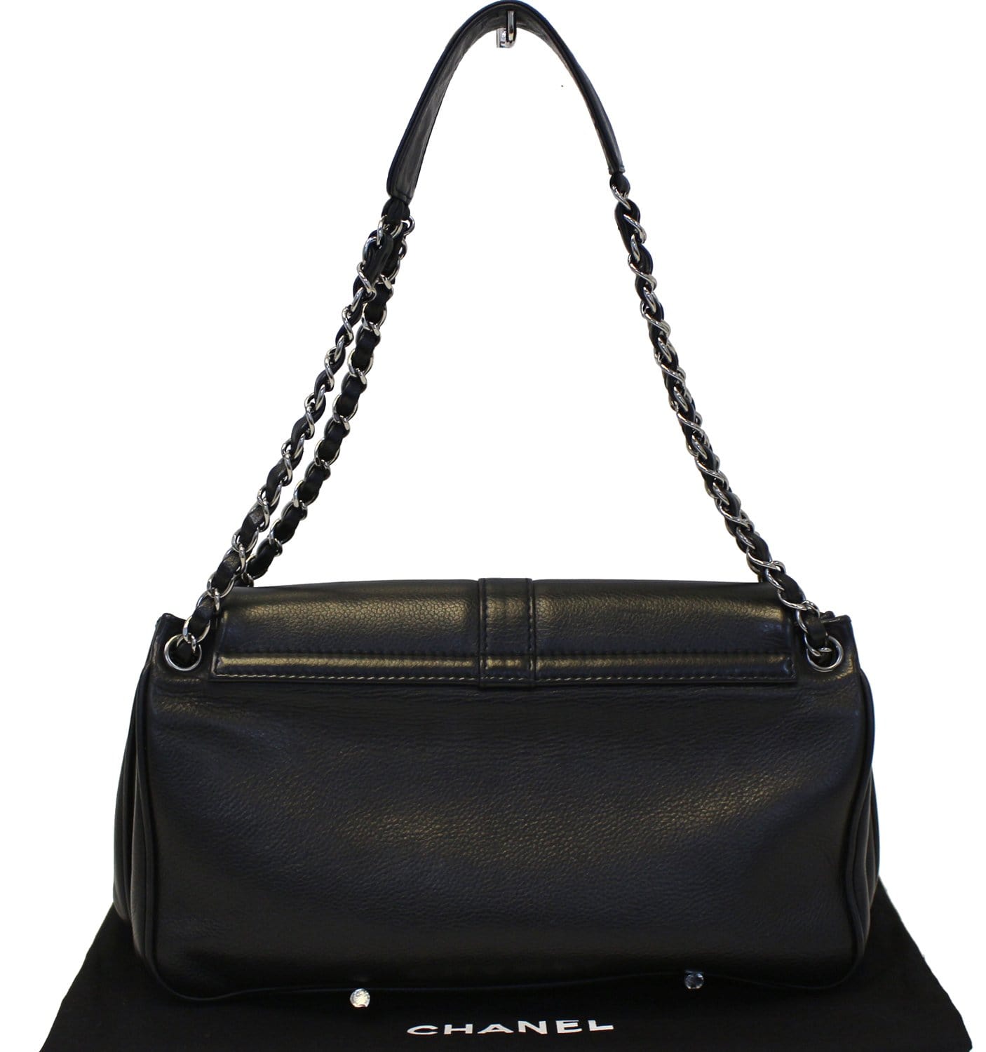 CHANEL Mademoiselle Lock Accordion Flap Caviar Medium Bag