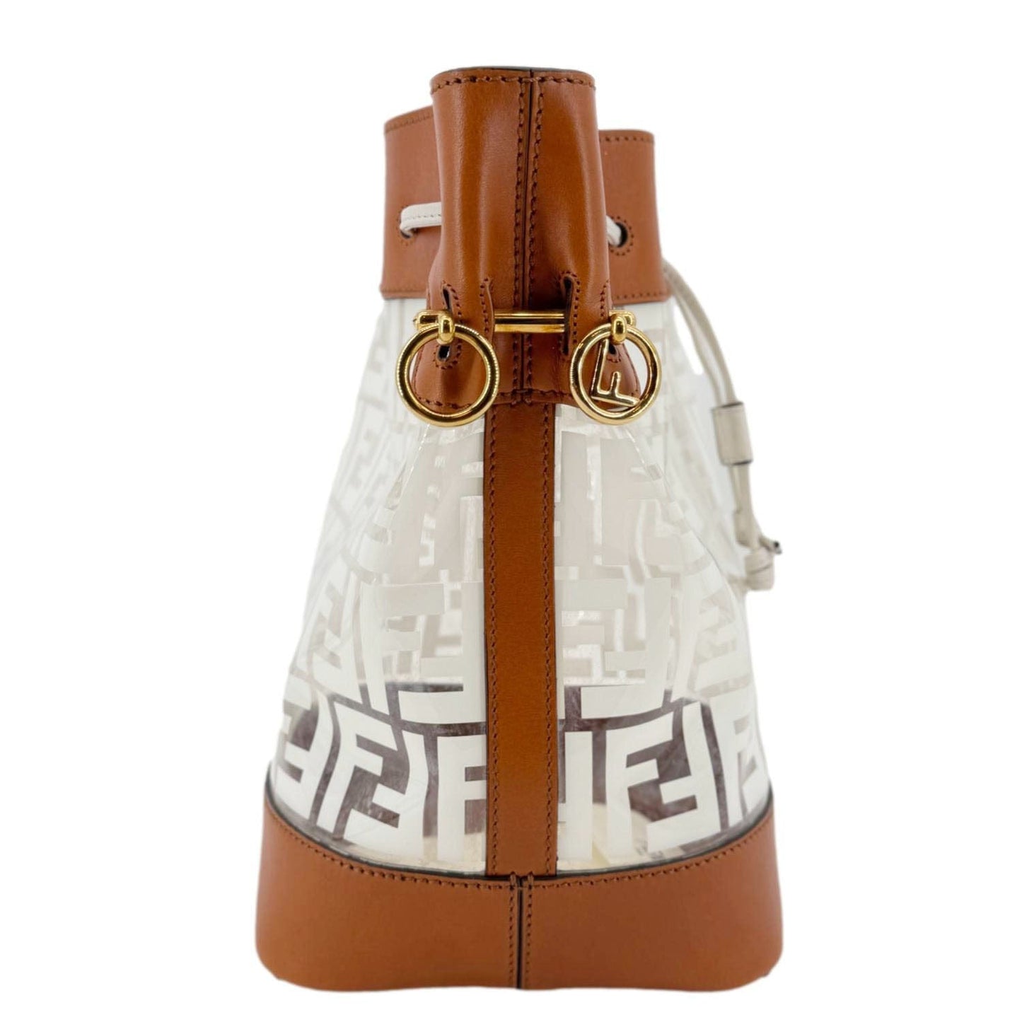 FENDI Mon Tresor TPU FF Vitello Aura F Drawstring Bucket Bag White