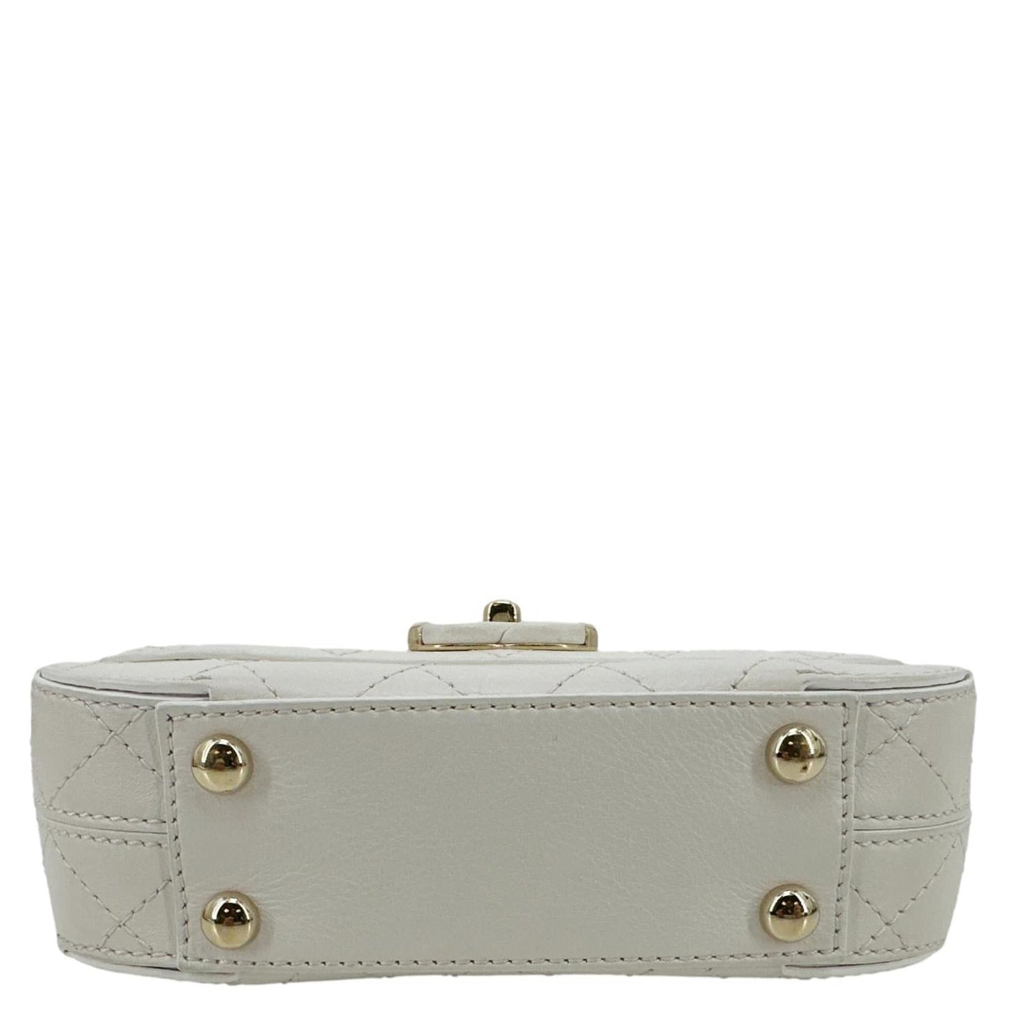 CHANEL Stitched Covered CC Flap Quilted Calfskin Leather Crossbody Bag White