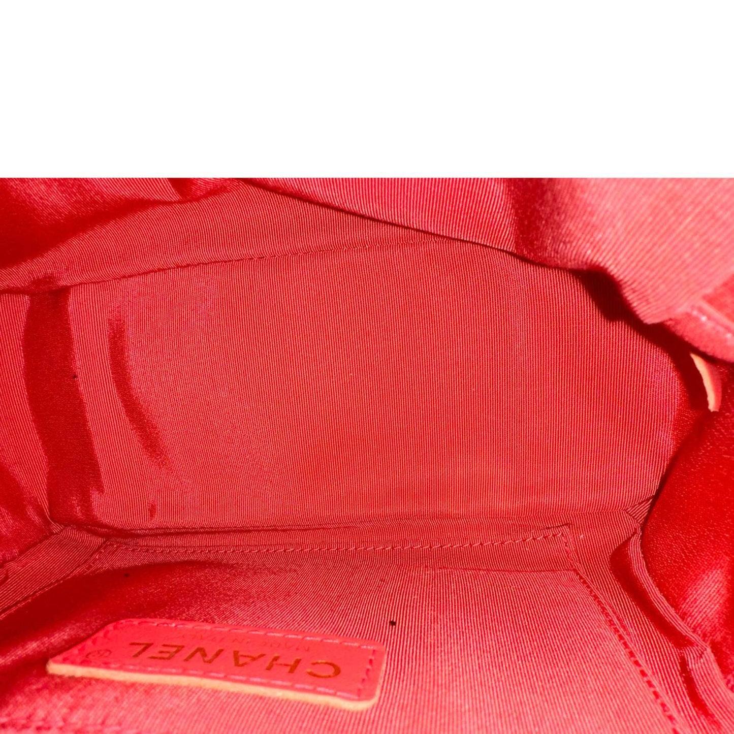 CHANEL Studded Beauty Begins Quilted Lambskin Leather Camera Case Red