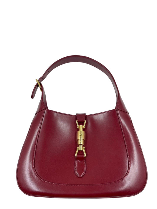 Gucci Jackie 1961 Burgundy Leather Bag with Adjustable Strap