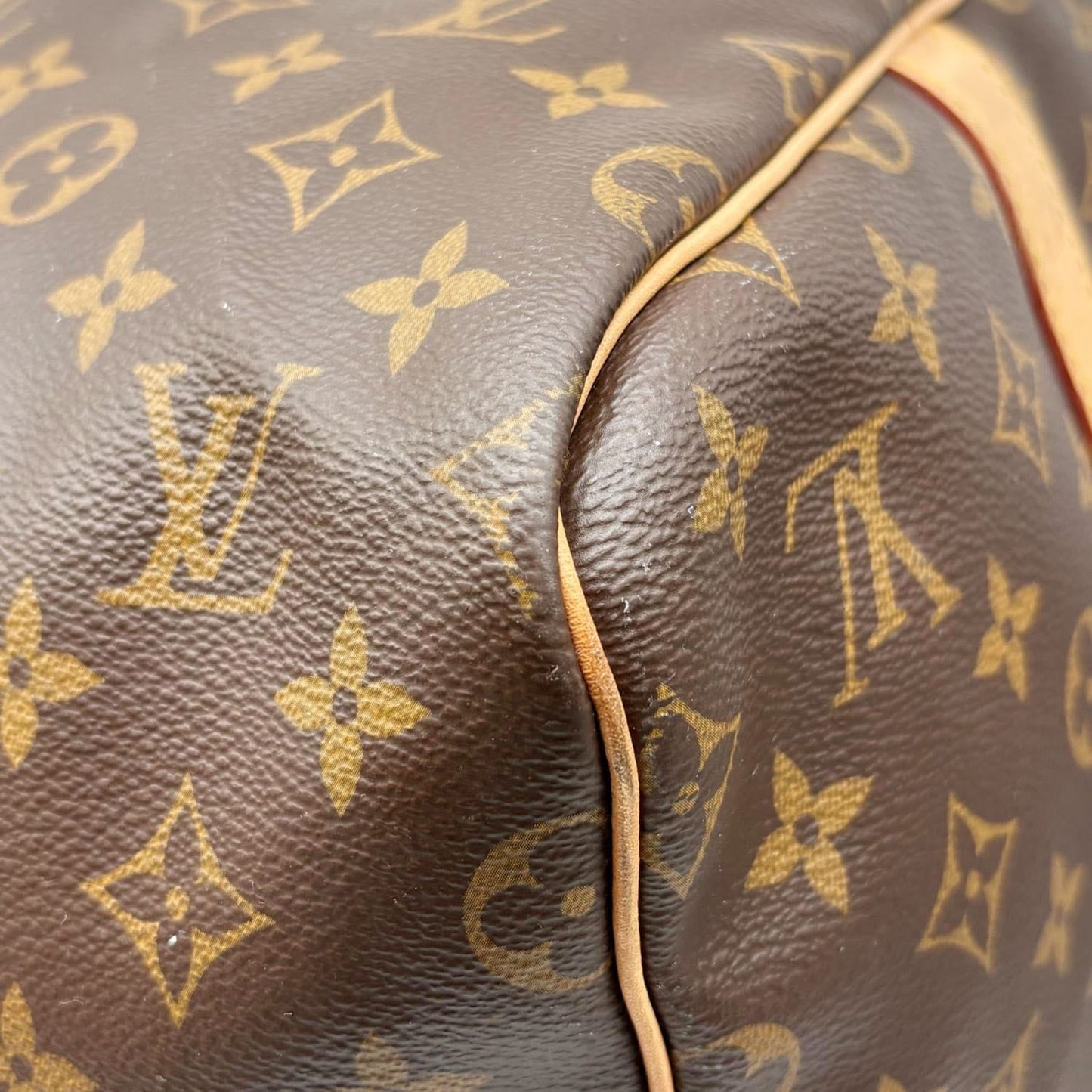 LOUIS VUITTON Keepall 55 Bandouliere Monogram Canvas Travel Bag Brown