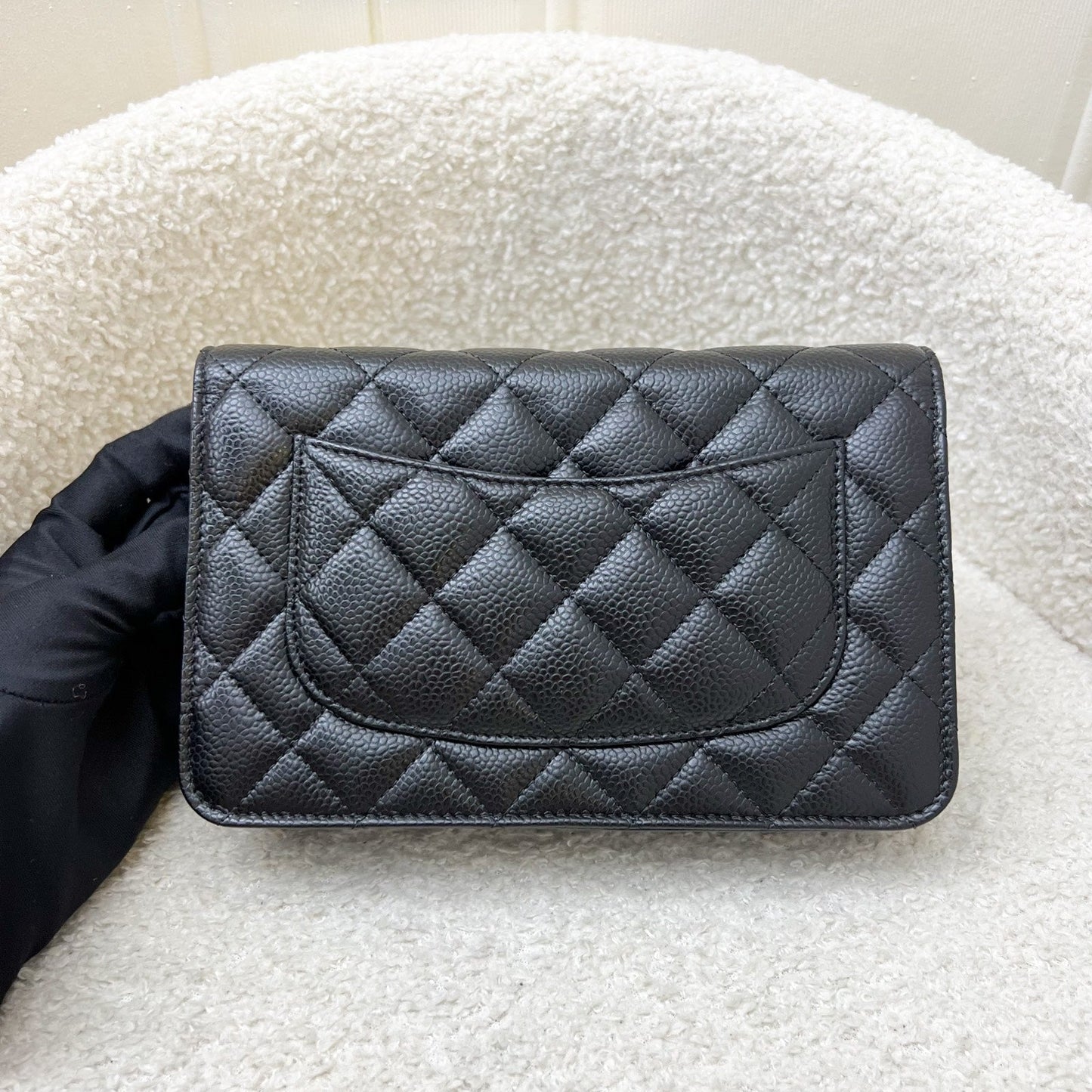 Chanel Classic Wallet on Chain WOC in Black Caviar and GHW Crossbody