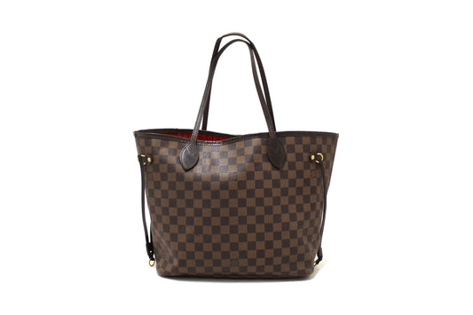 Louis Vuitton Damier Canvas Neverfull MM Shoulder Tote Bag