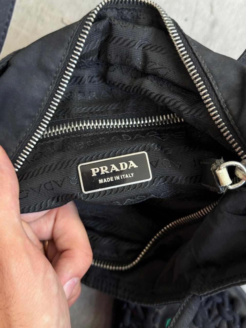 Prada Tessuto Black Nylon Hand Bag