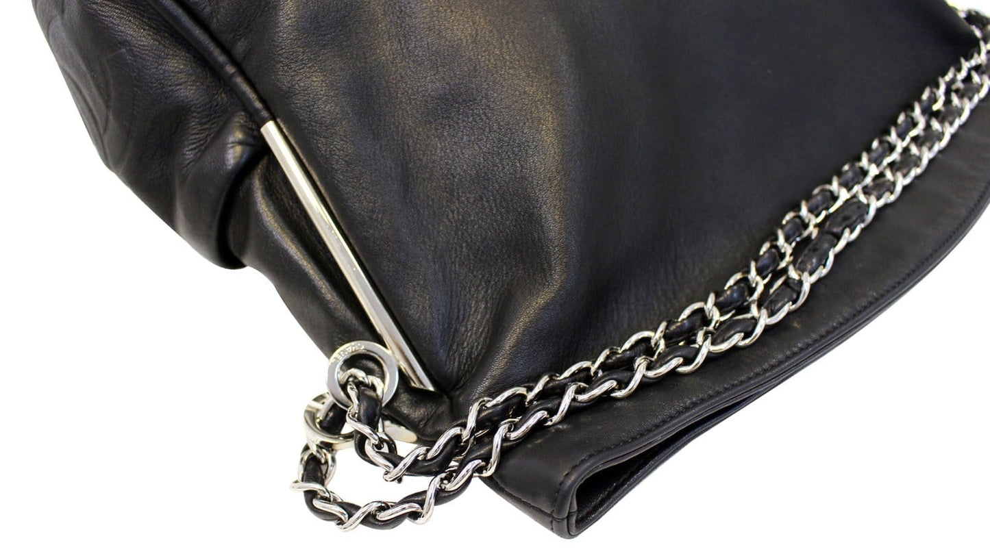 Chanel Shoulder Bag Black Lambskin Leather - CHANEL Bags