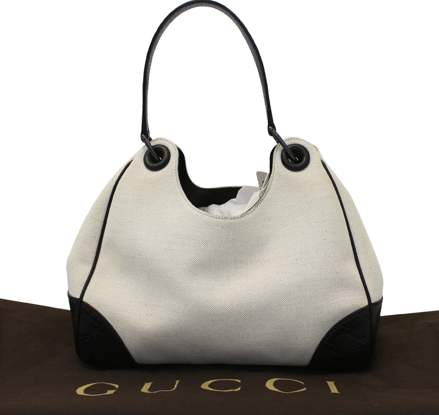 GUCCI Colbert Canvas Shoulder Bag White