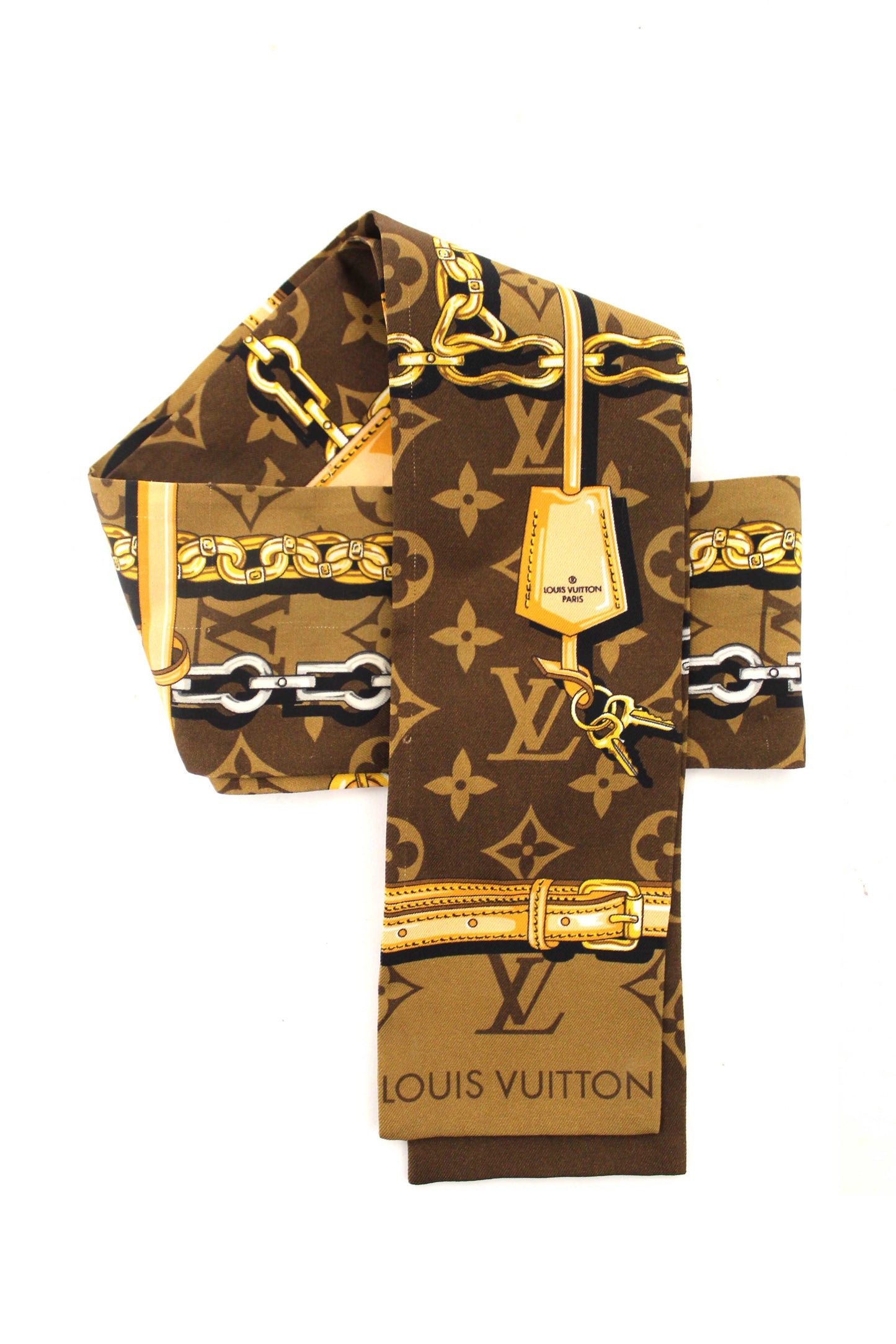 Louis Vuitton Brown Silk Monogram Confidential Bandeau
