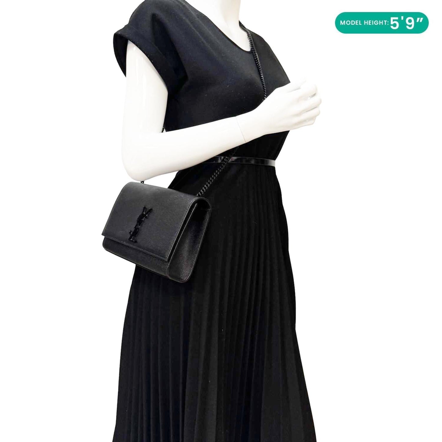 YVES SAINT LAURENT Kate Small Grain De Poudre Crossbody Bag Black